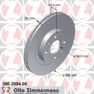 Tani Tarcza hamulcowa ZIMMERMANN 300.2094.00