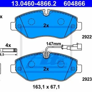 Klocki hamulcowe ATE 13-0460-4866-2 D1060MB600 Tylko do końca tygodnia