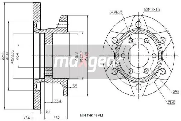 TARCZA HAM. IVECO P. 35C/S 04- 290X22 Darmowa dostawa