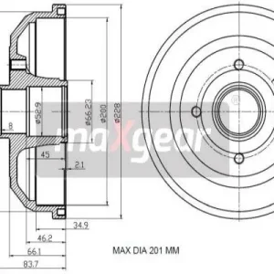 Zniżka BĘBEN HAM. OPEL T. CORSA C 00- BEZ ABS 200X36