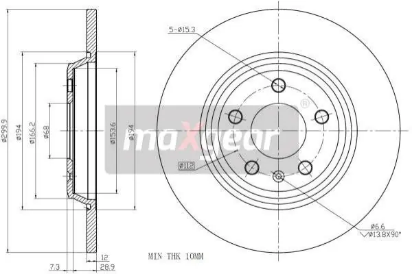 TARCZA HAM. VW T. A4/A5 07-/Q5/A6 09- 300X12 Z POWŁOKĄ ANTYKOROZYJNĄ Szybka wysyłka