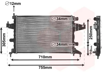 CHŁODNICA SILNIKA VAN WEZEL 37002303 1300236 OPEL Zniżka