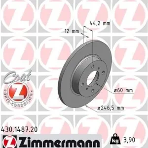 Nowy Tarcza hamulcowa ZIMMERMANN 430.1487.20 4700711