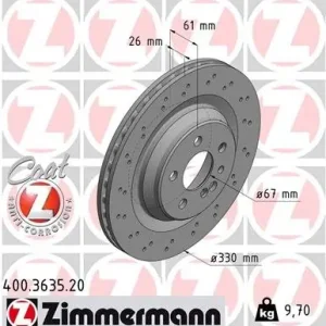 Bestseller Tarcza hamulcowa ZIMMERMANN 400.3635.20 2204230912