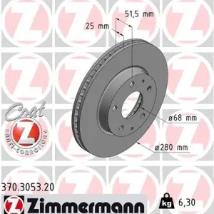 Tarcza hamulcowa ZIMMERMANN 370.3053.20 B45A33251A Zamów dziś