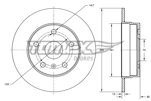TARCZA HAMULC. BMW 1 E81,E87 04-11 TYŁ Nowość
